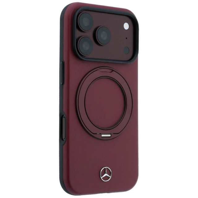 Чохол Mercedes Leather with Ring Stand для iPhone 18 Pro | 17 Pro Burgundy (MEHMP18L25PRSMOR)