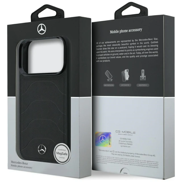 Чохол Mercedes Leather Mesh with Bow Line для iPhone 18 Pro Max | 17 Pro Max Black (MEHMP18X25PMERCK)