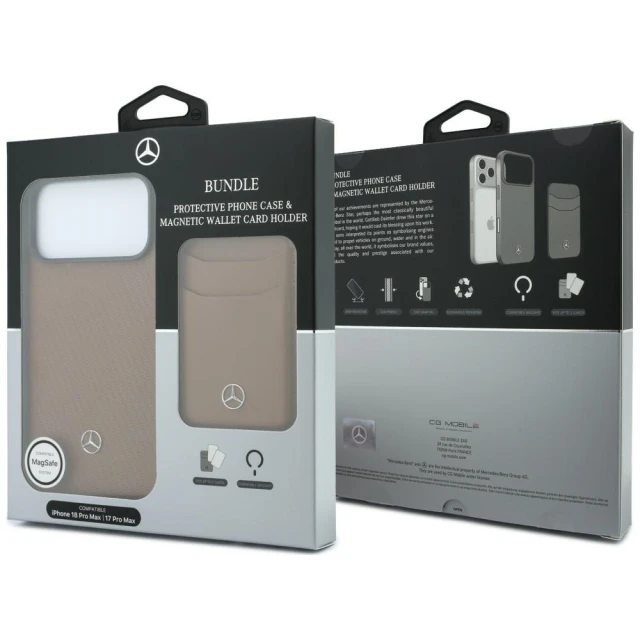 Чохол Mercedes Grill Pattern Leather + Wallet для iPhone 18 Pro Max | 17 Pro Max Beige (MEHMBWP18X25PWPCA)