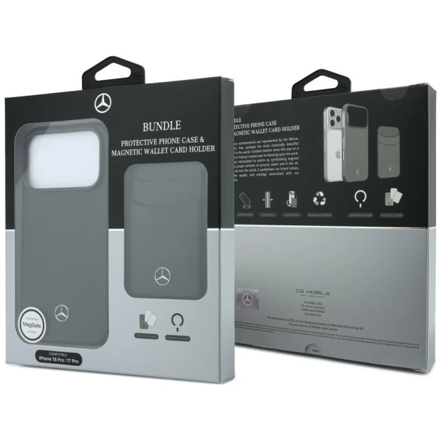 Чохол Mercedes Grill Pattern Leather для iPhone 18 Pro | 17 Pro Black (MEHMBWP18L25PWPK)