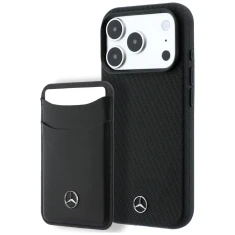 Чехол Mercedes Grill Pattern Card Wallet Leather для iPhone 18 Pro Max Black (MEHMBWP18X25PWPK)