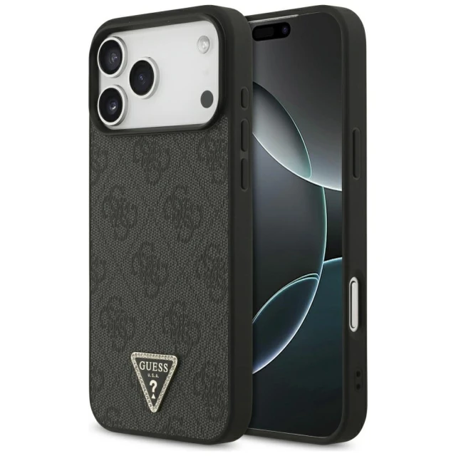 Чохол Guess Leather 4G Triangle Strass для iPhone 18 Pro Max | 17 Pro Max Black (GUHMP18XP4TDPLK)