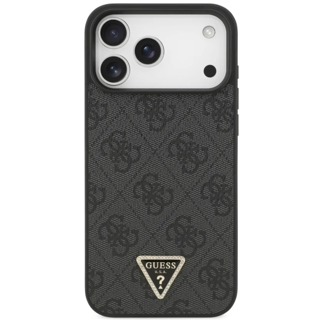 Чохол Guess Leather 4G Triangle Strass для iPhone 18 Pro Max | 17 Pro Max Black (GUHMP18XP4TDPLK)