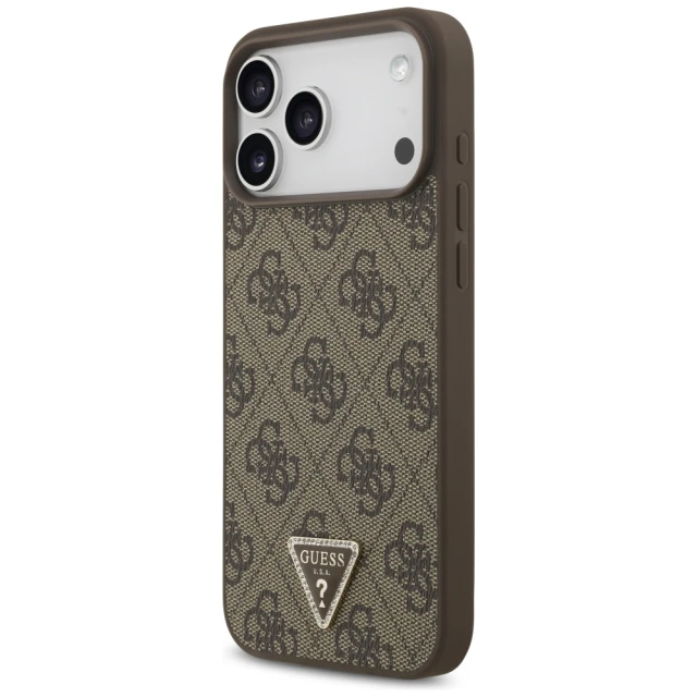 Чохол Guess Leather 4G Triangle Strass для iPhone 18 Pro Max | 17 Pro Max Brown (GUHMP18XP4TDPW)