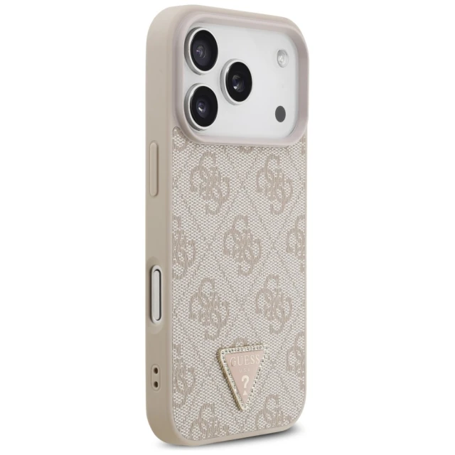 Чохол Guess Leather 4G Triangle Strass для iPhone 18 Pro | 17 Pro Pink (GUHMP18LP4TDPP)