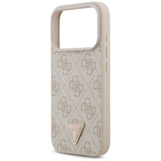 Чохол Guess Leather 4G Triangle Strass для iPhone 18 Pro | 17 Pro Pink (GUHMP18LP4TDPP)