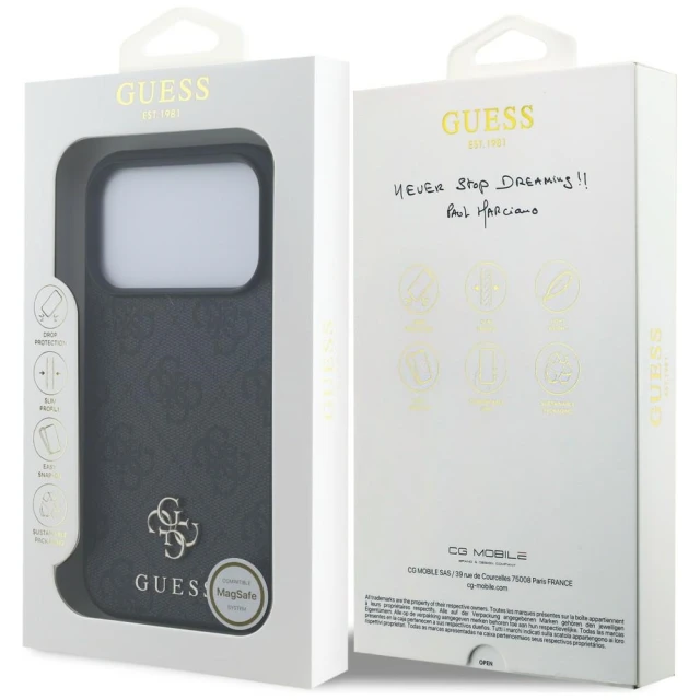 Чохол Guess 4G Small Classic Logo для iPhone 18 Pro | 17 Pro Black (GUHMP18LP4SM4MK)