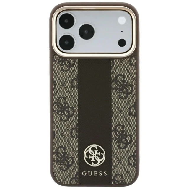 Чохол Guess 4G with Stripe Round and Classic Logos для iPhone 18 Pro | 17 Pro Brown (GUHMP18L6P4G4RCW)