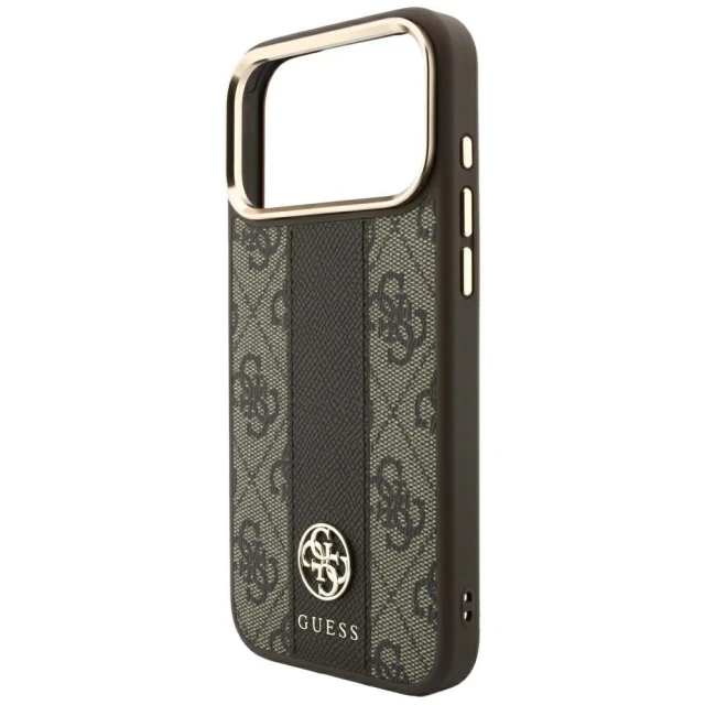 Чохол Guess 4G with Stripe Round and Classic Logos для iPhone 18 Pro | 17 Pro Brown (GUHMP18L6P4G4RCW)