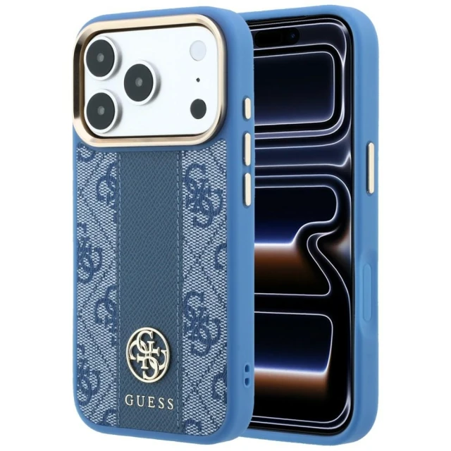 Чохол Guess 4G with Stripe Round and Classic Logos для iPhone 18 Pro | 17 Pro Blue (GUHMP18L6P4G4RCB)