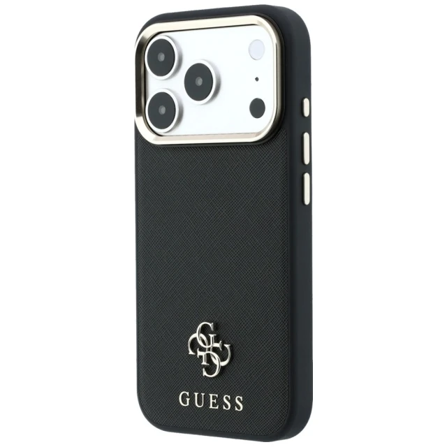 Чехол Guess Saffiano Small 4G & Classic Logo для iPhone 18 Pro | 17 Pro Black (GUHMP18L6PSA4DMK)