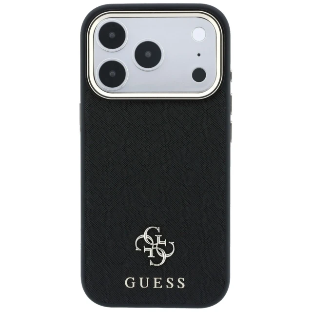 Чехол Guess Saffiano Small 4G & Classic Logo для iPhone 18 Pro | 17 Pro Black (GUHMP18L6PSA4DMK)