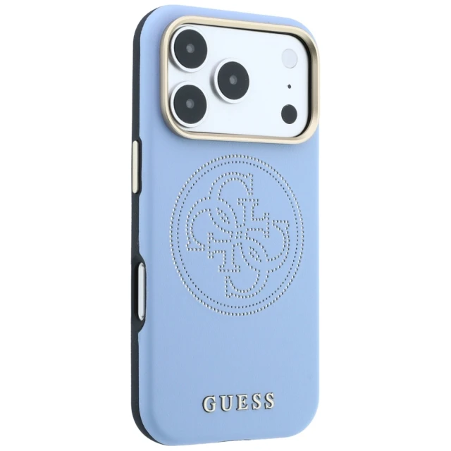 Чохол Guess Perforated 4G Gold Logo для iPhone 18 Pro | 17 Pro Blue (GUHMP18L6PS4SRGB)