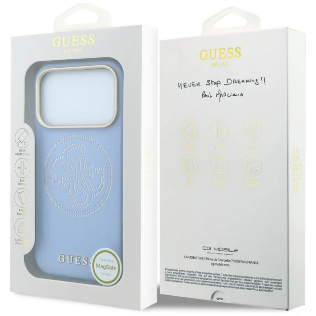 Чохол Guess Perforated 4G Gold Logo для iPhone 18 Pro Max | 17 Pro Max Blue (GUHMP18X6PS4SRGB)