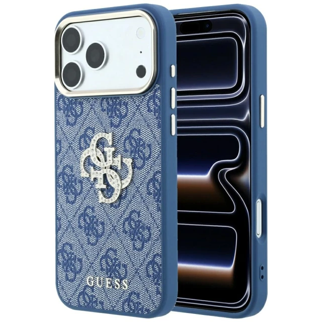 Чохол Guess 4G & Big Strass Logo для iPhone 18 Pro | 17 Pro Blue (GUHCP18L6P4DSMLB)