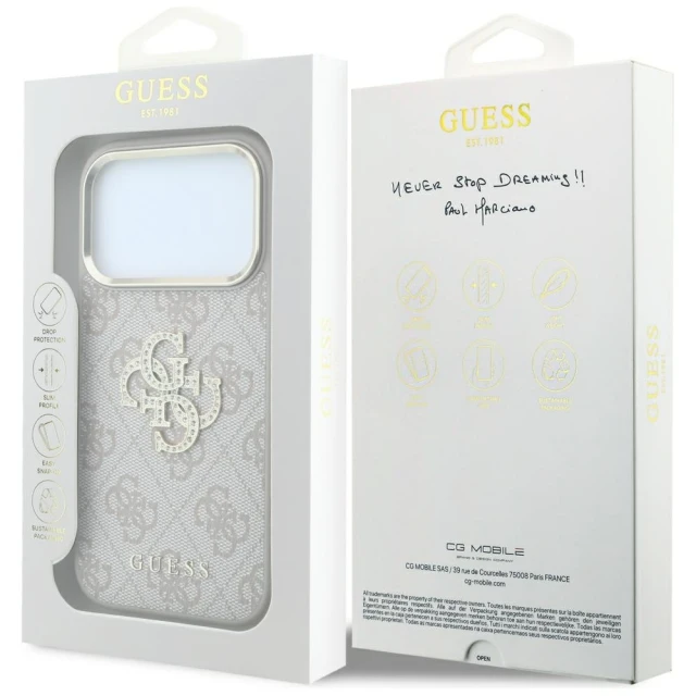 Чохол Guess 4G & Big Strass Logo для iPhone 18 Pro Max | 17 Pro Max Pink (GUHCP18X6P4DSMLP)