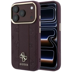 Чохол Guess Stripe Peony 4G Logo для iPhone 18 Pro Max | 17 Pro Max Burgundy (GUHMP18X6PGSU4EU)