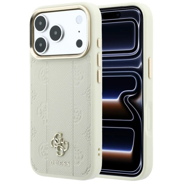 Чохол Guess Stripe Peony 4G Logo для iPhone 18 Pro | 17 Pro Beige (GUHMP18L6PGSU4EE)