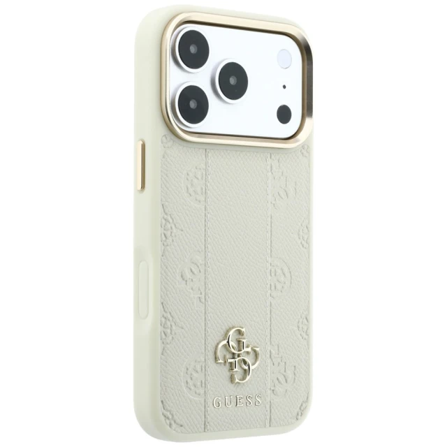 Чохол Guess Stripe Peony 4G Logo для iPhone 18 Pro | 17 Pro Beige (GUHMP18L6PGSU4EE)