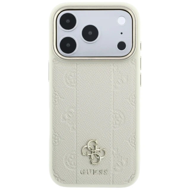 Чохол Guess Stripe Peony 4G Logo для iPhone 18 Pro Max | 17 Pro Max Beige (GUHMP18X6PGSU4EE)