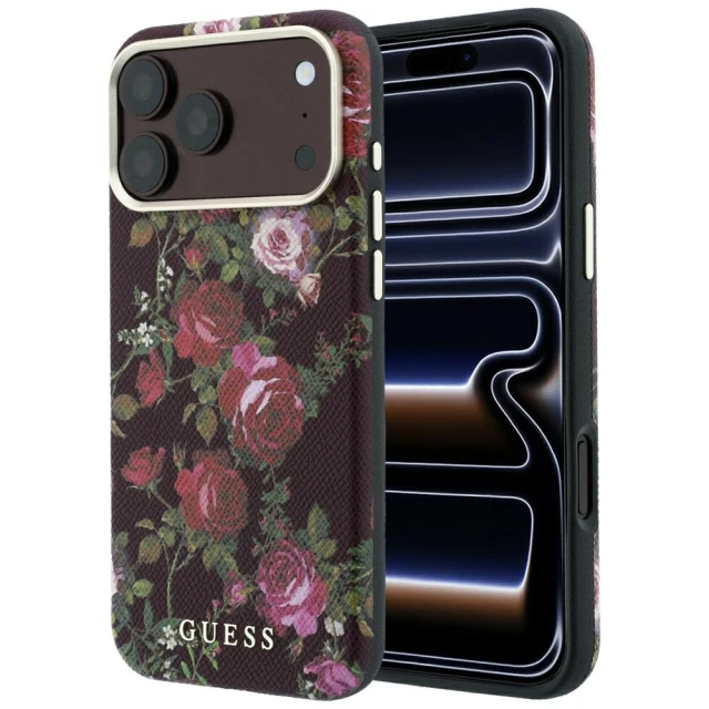 Чохол Guess Blossom Roses Print для iPhone 18 Pro Max | 17 Pro Max Burgundy (GUHMP18X6PWGTBEU)