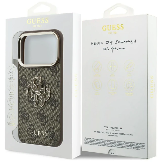 Чохол Guess 4G & Big Resin Logo для iPhone 18 Pro Max | 17 Pro Max Brown (GUHCP18X6P4SRMLW)