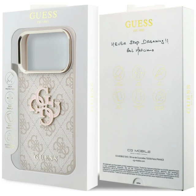 Чохол Guess 4G & Big Resin Logo для iPhone 18 Pro | 17 Pro Pink (GUHCP18L6P4SRMLP)