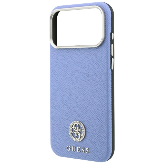 Чохол Guess Grained Round Strass Logo для iPhone 18 Pro | 17 Pro Blue (GUHMP18L6PSRMDEB)