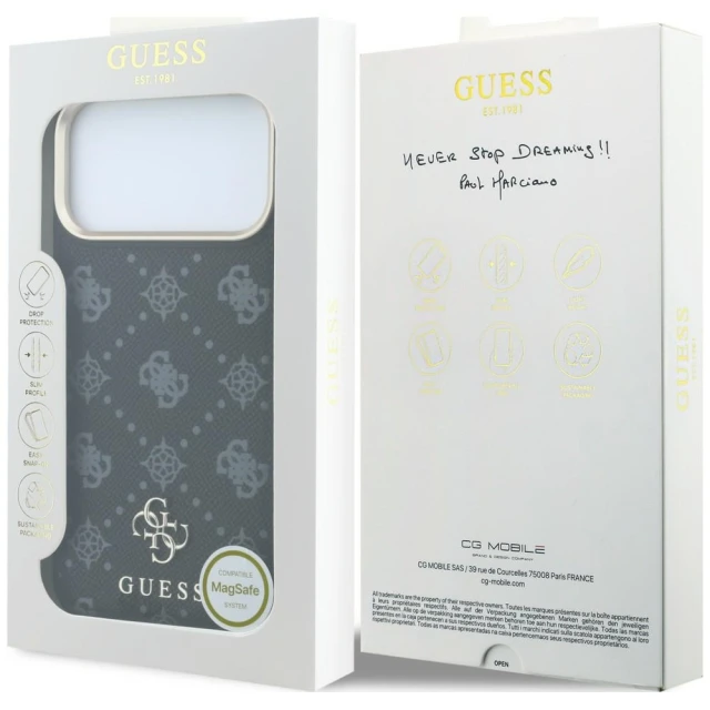 Чохол Guess Peony 4G Small Logo для iPhone 18 Pro Max | 17 Pro Max Black (GUHMP18X6PGS4NPK)