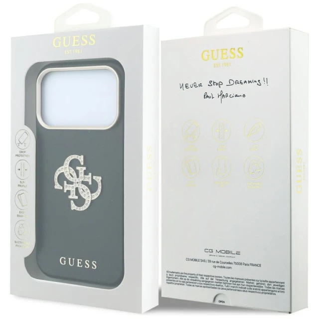 Чехол Guess Smooth & Big Strass Logo для iPhone 18 Pro Max | 17 Pro Max Black (GUHCP18X6PWGSPDK)
