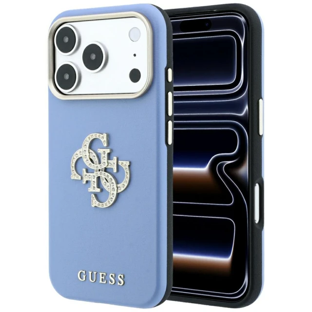 Чехол Guess Smooth & Big Strass Logo для iPhone 18 Pro Max | 17 Pro Max Blue (GUHCP18X6PWGSPDB)