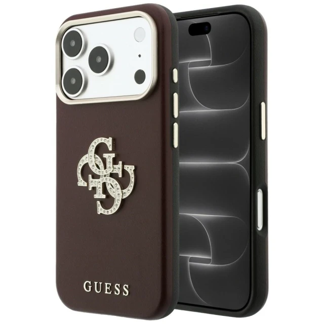 Чохол Guess Smooth & Big Strass Logo для iPhone 18 Pro | 17 Pro Burgundy (GUHCP18L6PWGSPDU)