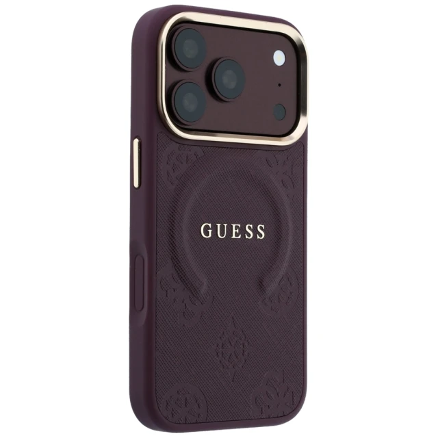 Чохол Guess Saffiano Peony & Ring для iPhone 18 Pro | 17 Pro Burgundy (GUHMP18LPSAMSECU)