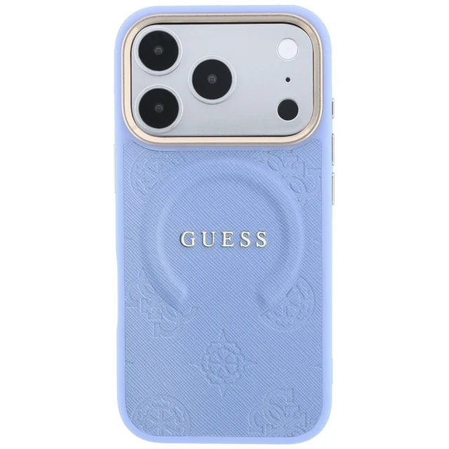 Чохол Guess Saffiano Peony & Ring для iPhone 18 Pro | 17 Pro Blue (GUHMP18LPSAMSECB)