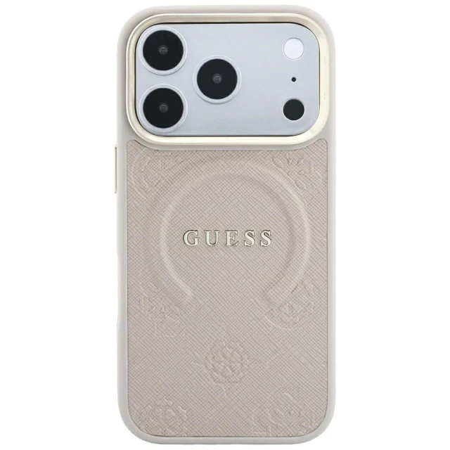 Чохол Guess Saffiano Peony & Ring для iPhone 18 Pro Max | 17 Pro Max Pink (GUHMP18XPSAMSECP)