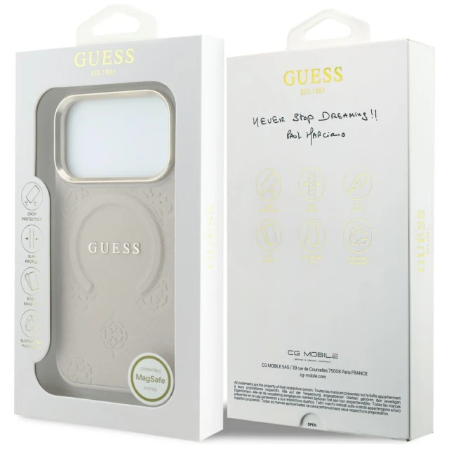 Чохол Guess Saffiano Peony & Ring для iPhone 18 Pro Max | 17 Pro Max Pink (GUHMP18XPSAMSECP)