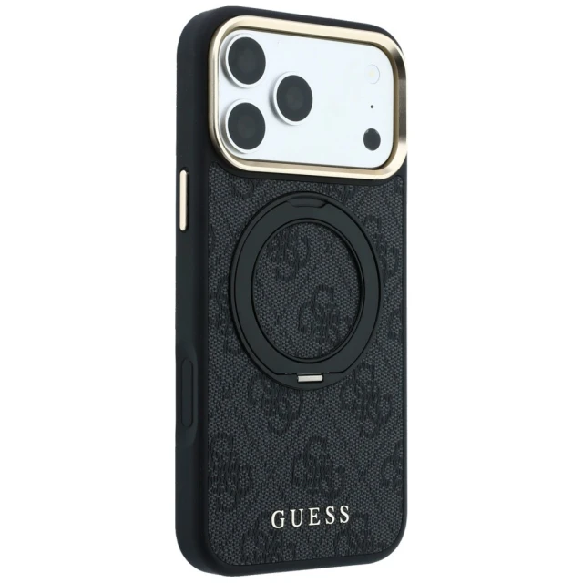 Чехол Guess Ring Stand 360 4G Classic Logo для iPhone 18 Pro | 17 Pro Black (GUHMP18L6PS4RSCLK)