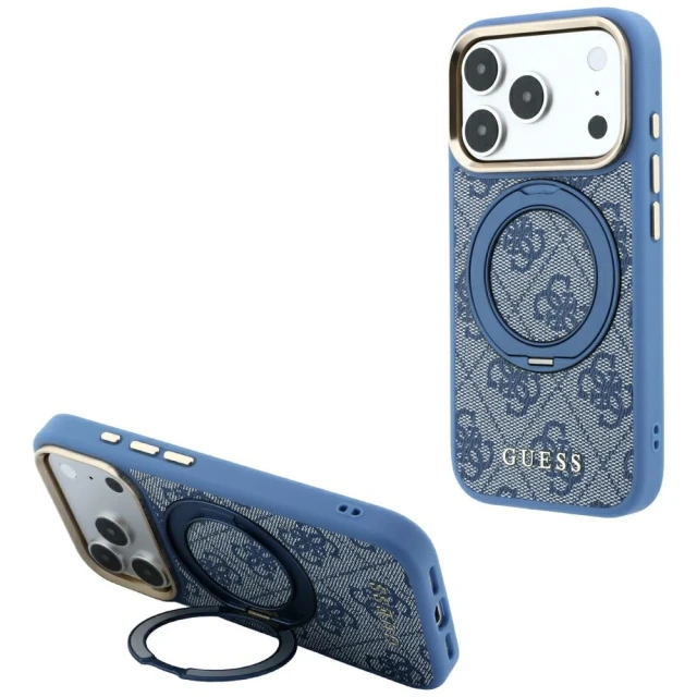 Чохол Guess Ring Stand 360 4G Classic Logo для iPhone 18 Pro Max | 17 Pro Max Blue (GUHMP18X6PS4RSCLB)