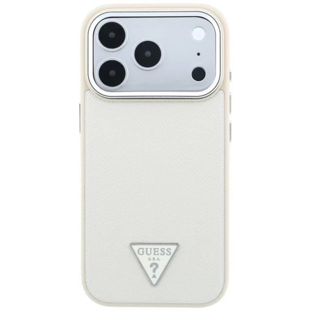 Чохол Guess Grained Triangle Logo для iPhone 18 Pro Max | 17 Pro Max Beige (GUHMP18XPGSMTLSE)