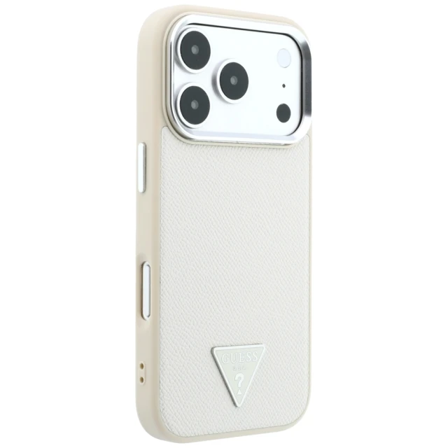 Чохол Guess Grained Triangle Logo для iPhone 18 Pro Max | 17 Pro Max Beige (GUHMP18XPGSMTLSE)