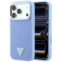 Чохол Guess Grained Triangle Logo для iPhone 18 Pro | 17 Pro Blue (GUHMP18LPGSMTLSB)