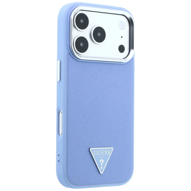 Чохол Guess Grained Triangle Logo для iPhone 18 Pro Max | 17 Pro Max Blue (GUHMP18XPGSMTLSB)
