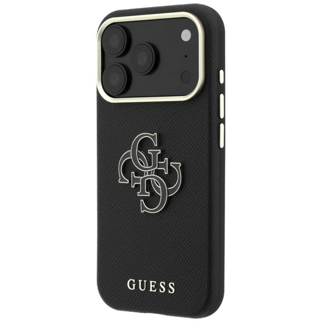 Чохол Guess Grained & Big Resin Logo для iPhone 18 Pro | 17 Pro Black (GUHCP18L6PSS4RGK)