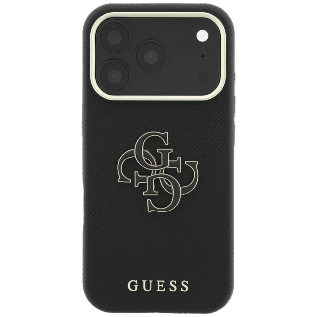 Чохол Guess Grained & Big Resin Logo для iPhone 18 Pro | 17 Pro Black (GUHCP18L6PSS4RGK)