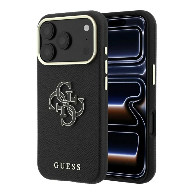 Чохол Guess Grained & Big Resin Logo для iPhone 18 Pro Max | 17 Pro Max Black (GUHCP18X6PSS4RGK)