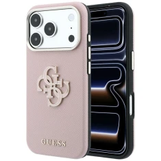 Чохол Guess Grained & Big Resin Logo для iPhone 18 Pro | 17 Pro Pink (GUHCP18L6PSS4RGP)