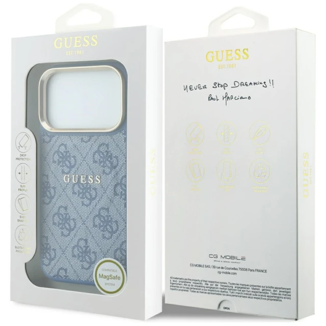 Чохол Guess Embossed 4G Classic для iPhone 18 Pro | 17 Pro Blue (GUHMP18LP4MSEGCB)