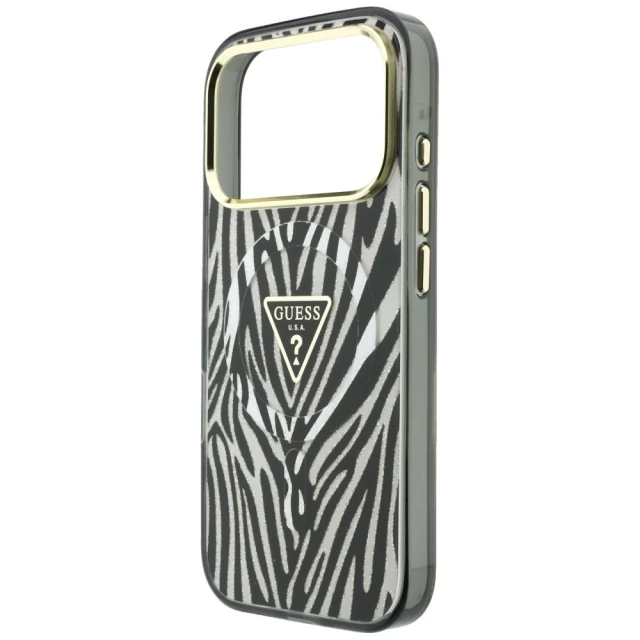 Чохол Guess IML Zebra Glitter Triangle Logo для iPhone 18 Pro Max | 17 Pro Max Silver (GUHMP18X6HZPGTLS)