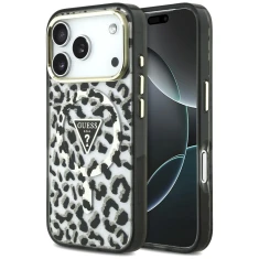 Чохол Guess IML Leopard Glitter Triangle Logo для iPhone 18 Pro | 17 Pro Black (GUHMP18LHLEGTGLK)