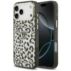 Чохол Guess IML Leopard Glitter Triangle Logo для iPhone 18 Pro Max | 17 Pro Max Black (GUHMP18XHLEGTGLK)
